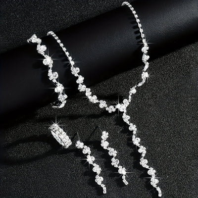 Valerine | High-End Sparkle Flower Jewelry Set