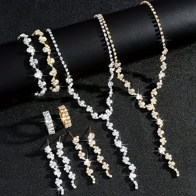 Valerine | High-End Sparkle Flower Jewelry Set