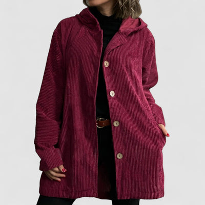 Elizabeth – Cozy Corduroy Hooded Jacket
