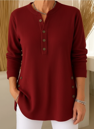 Evadne – Plain Long-Sleeved Knit Sweater
