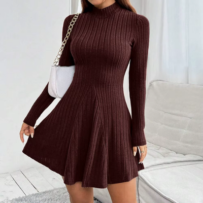 Emma – The Timeless Mock Neck Flare Dress