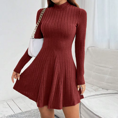 Emma – The Timeless Mock Neck Flare Dress