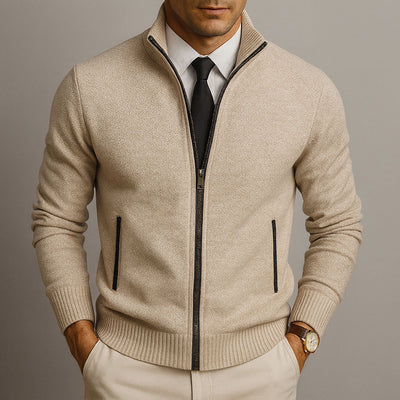 Diego – Merino Wool Zip-Up Cardigan