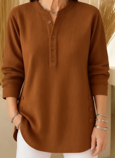 Evadne – Plain Long-Sleeved Knit Sweater