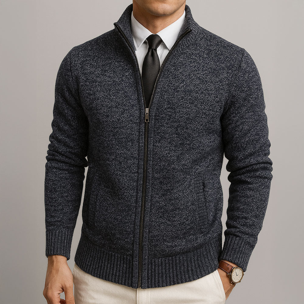 Diego – Merino Wool Zip-Up Cardigan