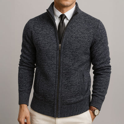 Diego – Merino Wool Zip-Up Cardigan