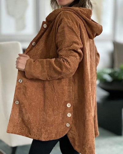 Elizabeth – Cozy Corduroy Hooded Jacket