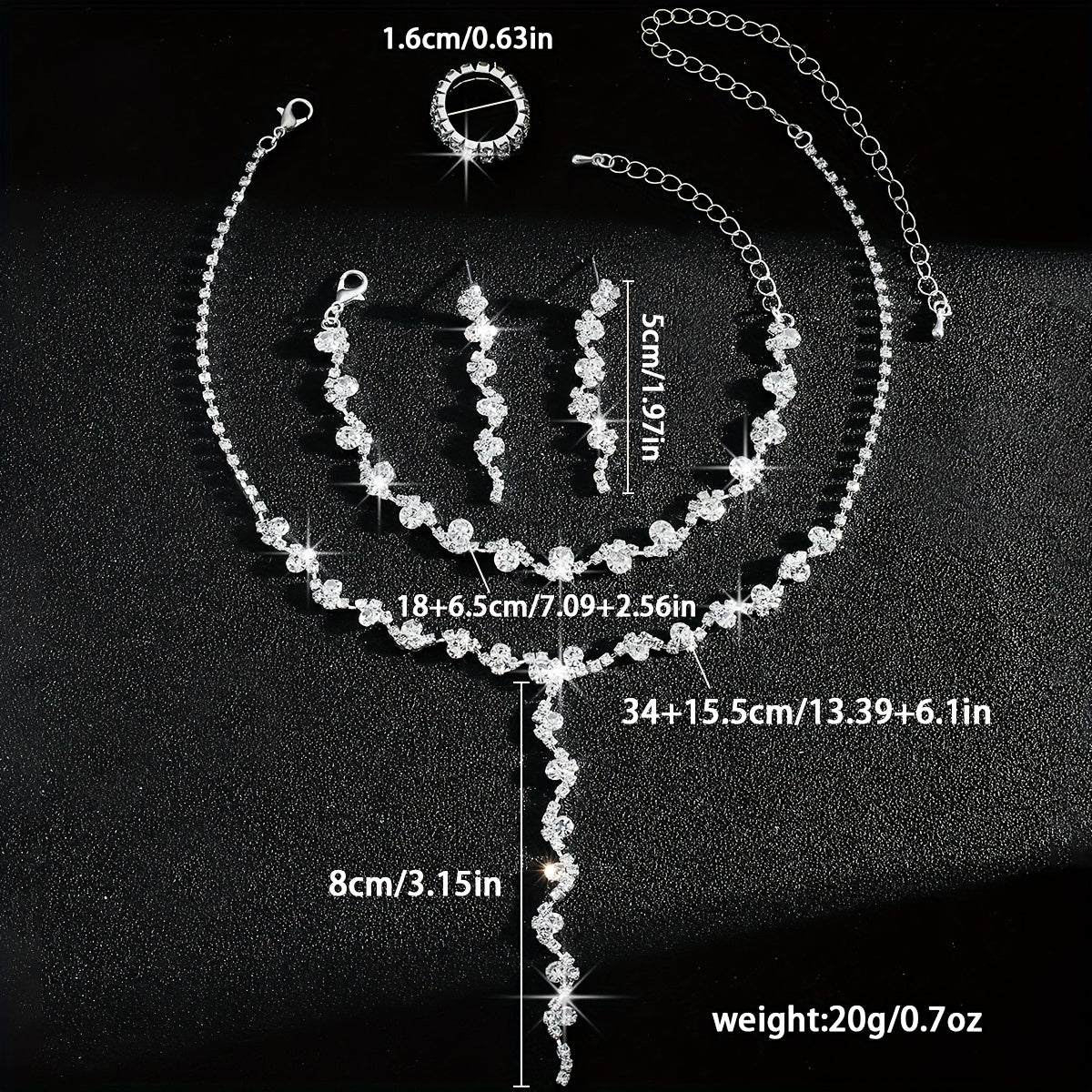 Valerine | High-End Sparkle Flower Jewelry Set