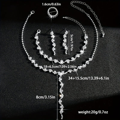 Valerine | High-End Sparkle Flower Jewelry Set