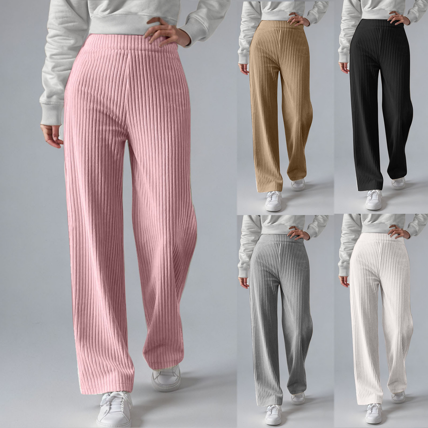 Everly - Rib-Knit Sweatpants