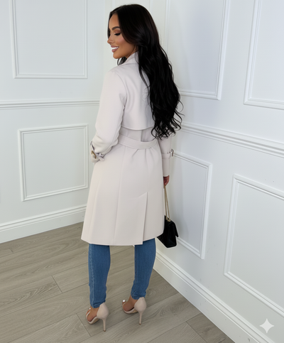Cafe Society Beige Belted Trench Coat