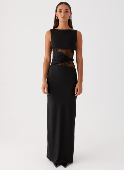 Eliana – Figure Flattering Maxi Dress with Subtle Cutouts and Delicate Lacing