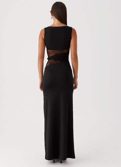 Eliana – Figure Flattering Maxi Dress with Subtle Cutouts and Delicate Lacing