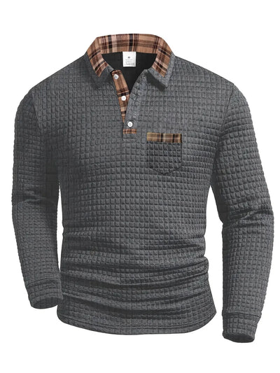 George – Checked Long-Sleeve Polo Shirt