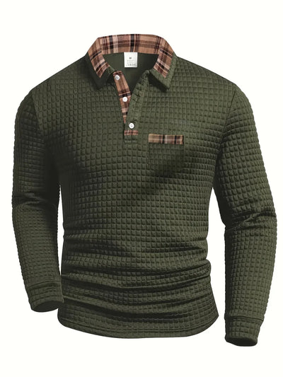 George – Checked Long-Sleeve Polo Shirt