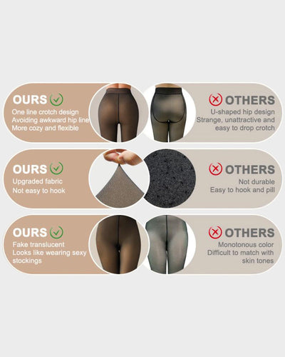 Margot – Semi-Transparent Fleece-Lined Tights