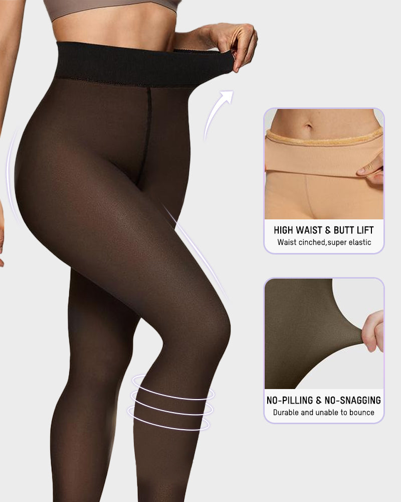 Margot – Semi-Transparent Fleece-Lined Tights