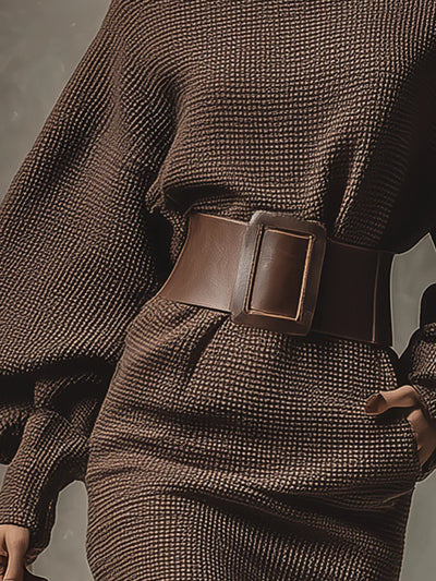 Carys – Short Mesh Dress with Structured Belt