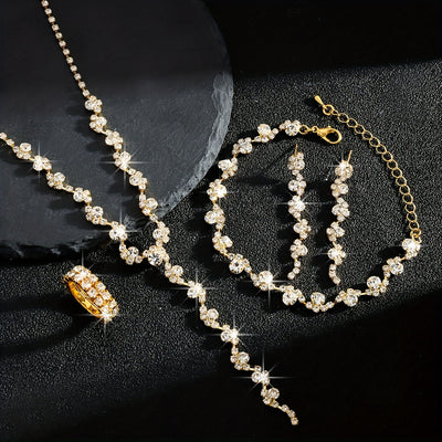 Valerine | High-End Sparkle Flower Jewelry Set