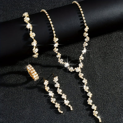 Valerine | High-End Sparkle Flower Jewelry Set