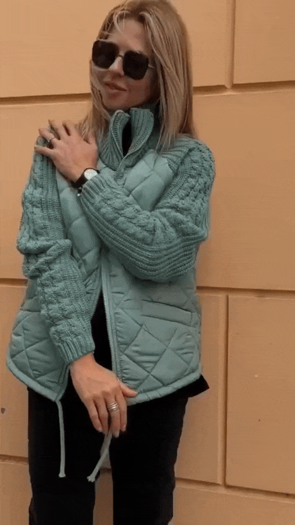Hallie – Patchwork Knitted Jacket for Cozy Confidence