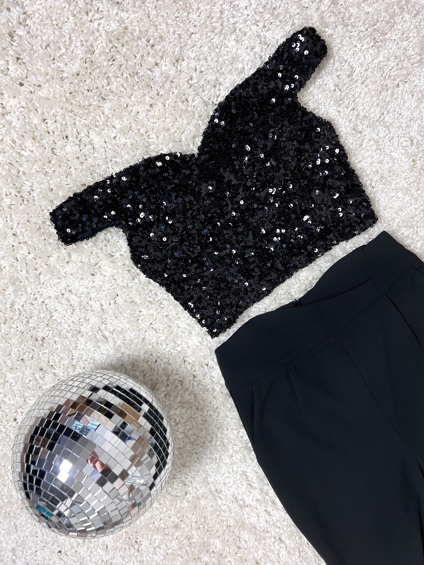 Special Sequins Top Black