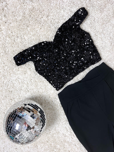 Special Sequins Top Black