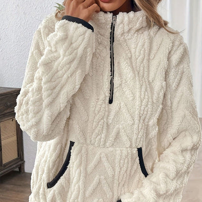 Gemma – Fluffy Half-Zip Sweatshirt
